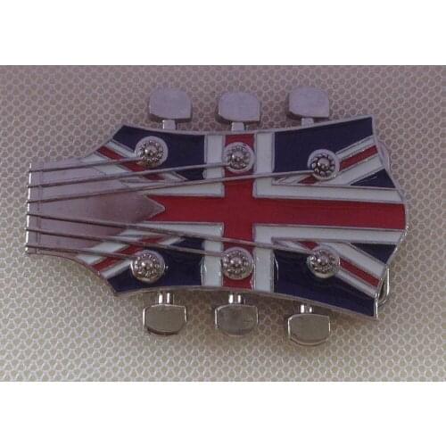 Union Flag British Guitar Head belt buckle JF-BY259 suitable for 4cm wideth belt with continous stock free shipping