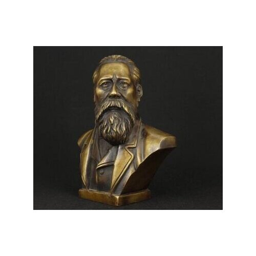 Art Bronze Decoration Crafts Brass old collect Details about China Pure Bronze Communist Friedrich Von Engels Bust Statue