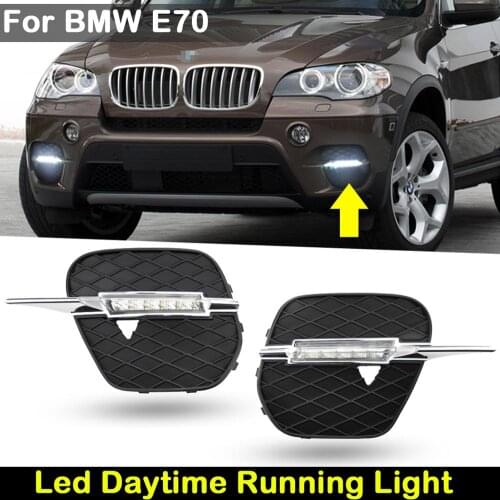For BMW E70 X5 2010-2013 Car Front White LED DRL Light Daytime Running Lamp