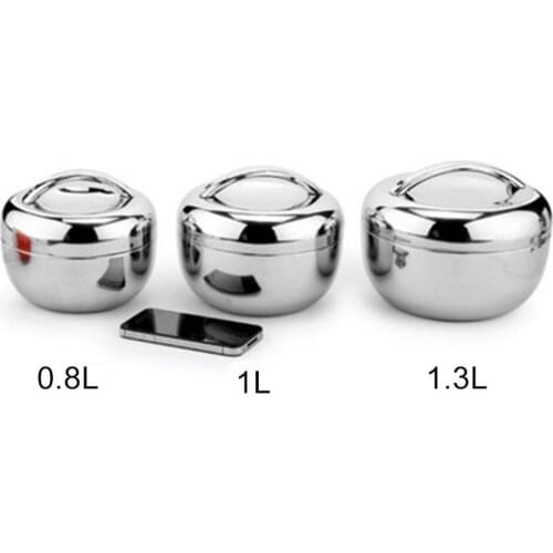 Stainless Steel Double Layer Round Bento Thermos Lunch Box Food Storage Containe Lunch Box Food Container 2 layers