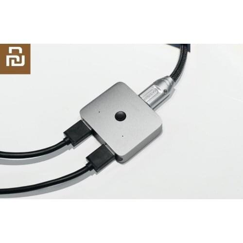 Youpin Two-way HDMI-compatible distribution switcher supports 4K HD display Plug play two modes convert to each other