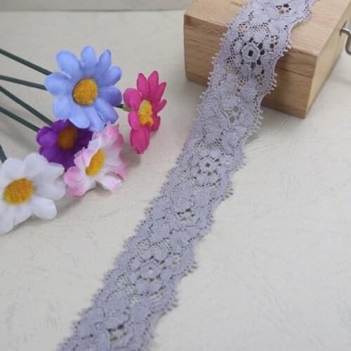 5 Yards/lot 28mm Width Gray Elastic Stretch Lace Trim Sewing/garment/clothes/Apparel Elastic Lace