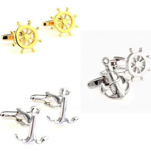 Hot Sale Anchor and Wheel Cufflink Cuff Link Free Shipping