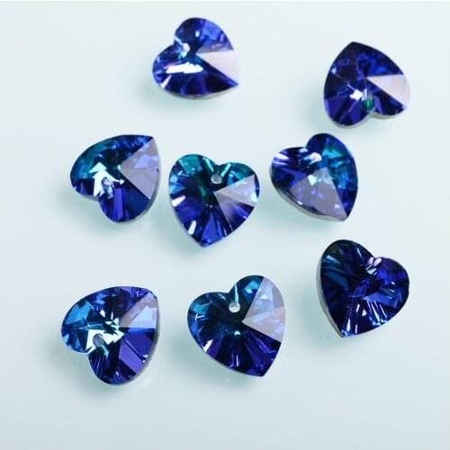 China Beads 14mm Crystal Pendant Beads Heart Shape Beads for Necklace