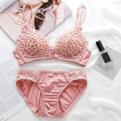 Underwear Set Comfortable Wire Free Women Sexy Bra Set Push Up Bra and Panties Set