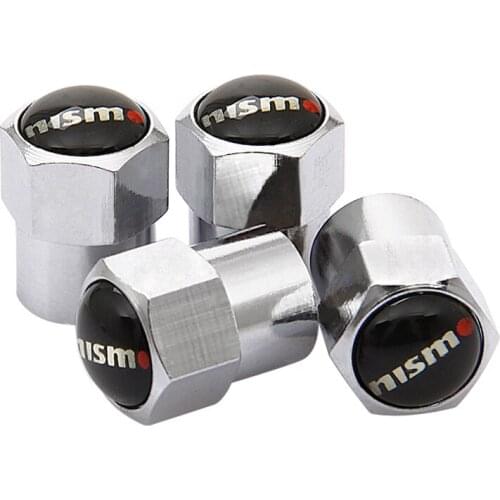 For Nismo Logo Car Tire Valve Caps Metal Wheel Parts Cover for Nissan qashqai juke tiida note x trail t32 sentra Auto Styling