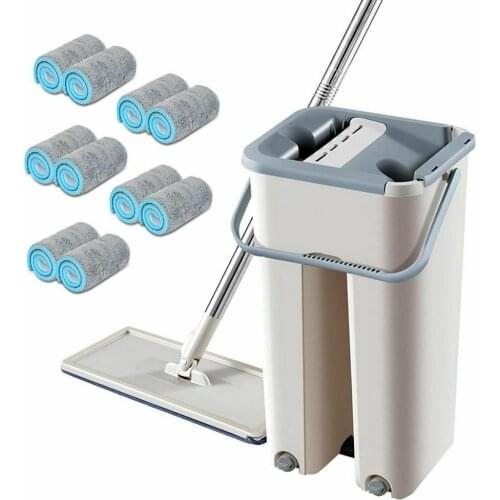 Floor Mop Set Automatic Mop And Bucket Avoid Hand Washing Microfiber Cleaning Cloth Flat Squeeze Magic Wooden Floor Lazy Mop