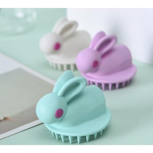 New Arrival Rabbit Ears Silicone Shampoo Scalp Hair Massager Head Body Scalp Massage Brush Comb Hair Washing Comb Shower Brush