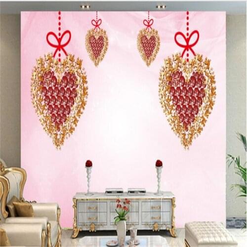 Beibehang custom wallpaperfashion b wallpaper simple romantic love diamond jewelry TV background wallwallpaper for walls
