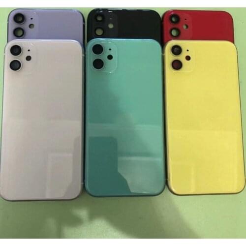 OEM For iPhone 11 Back Glass Middle Frame Chassis Full Housing Assembly Battery Cover door Replacemet