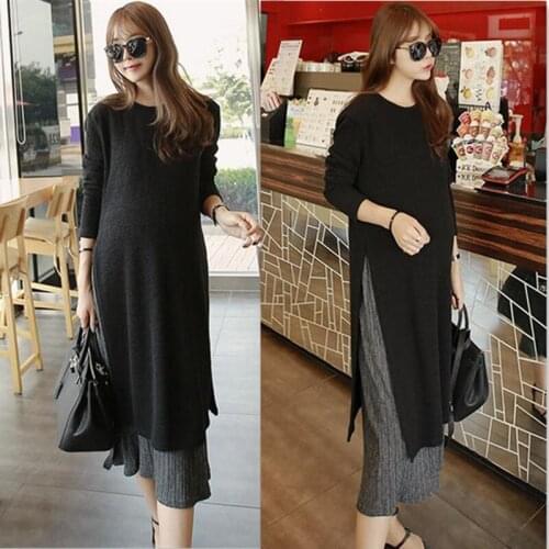 2019 Pregnant Women Autumn Dress New Loose Large Size Skinny Long Sleeve Korean Pregnant Women Breastfeeding Dress