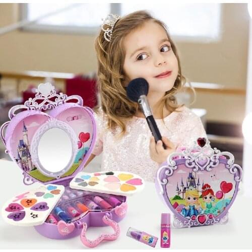 S22057 Portable Makeup Case Baby Children Cosmetics Infant Girl Toys Real Kids Makeup Set Girls Games Makeup Kit Play House Toy