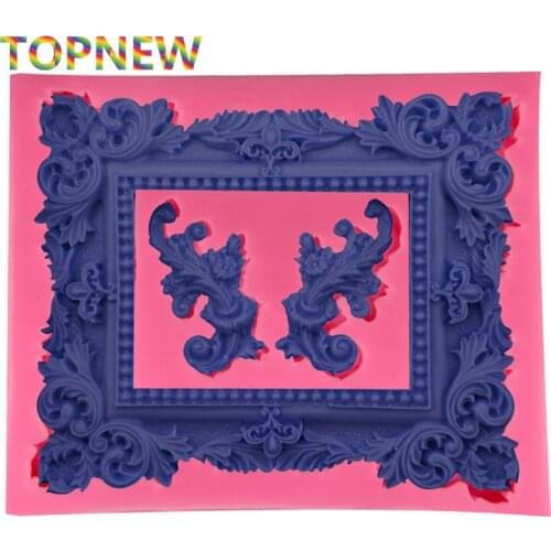Rectangle Shaped Frame Silicone Mold Fondant Cake Decoration Molds