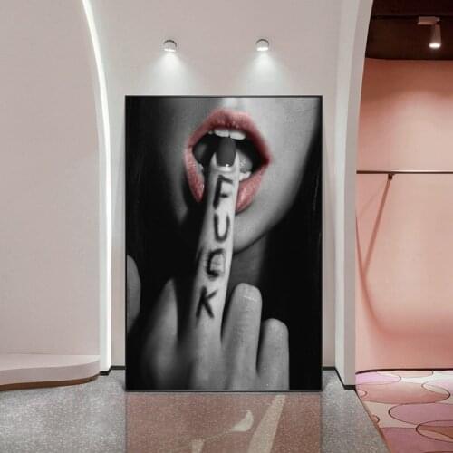 Sexy Lips with Finger Canvas Paintings on The Wall Art Posters and Prints Modern Wall Art Decorative Pictures for Home Cuadros