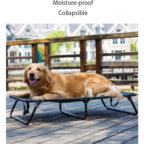 Dog Cot Folding Camp Bed Elevated Dog Bed Dog Washable Breathable Socket Seasons Small Steel Bed In Large Dogs Pet Supplies