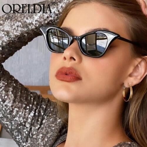 New Cat Eye Sunglasses Ladies Fashion Small Metal Frame Gradient Color Lens Candy Color Frame Trendy Mens Sunglasses Hot UV400