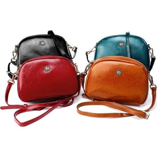 Messenger Bag Small Crossbody Bags For Women Mini Bag Oil Wax Cow Leather Shoulder Bag Female Crossbody Messenger Bag