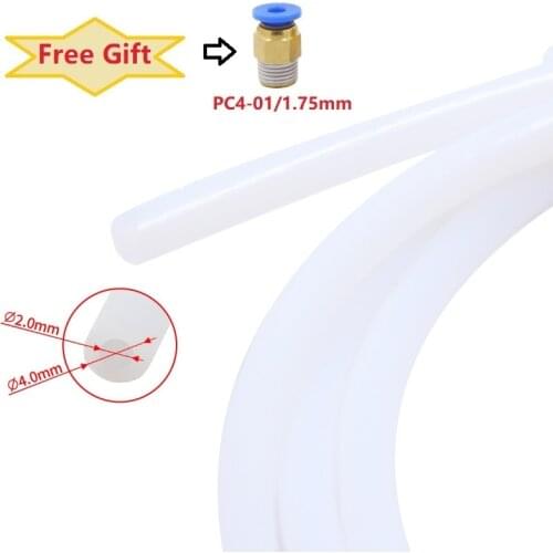 MEGA 1M PTFE Tube Pipe ID 2mm OD 4mm Plastic 3D Printers Parts J-head Hotend 1.75mm For V5 V6 Bowden Extruder 1.75mm Filament