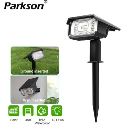 LED Solar Light Outdoor 40 Leds Steerable Lawn Lamps Wall hanging Spotlights Security Lighting for Grass Garden Landscape Decor