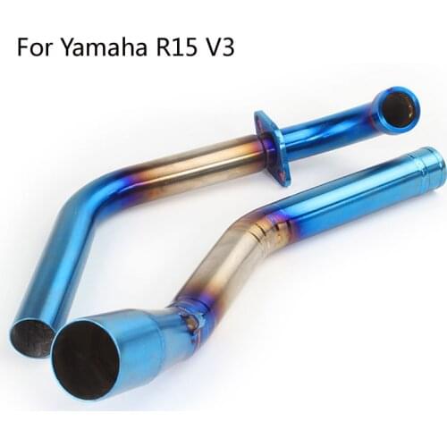 For Yamaha R15 V3 MT15 Motorcycle Exhaust Front Middle Pipe Link Slip on Connection Tube Motocross Modified Stainless Steell