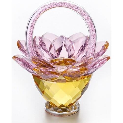 HIGH QUALITY CRYSTAL LOTUS FLOWER FIGURINES PAPERWEIGHT CAR ORNAMENT WINDOW PENDANT BIRTHDAY PART WEDDING FENGSHUI DECOR GIFTS