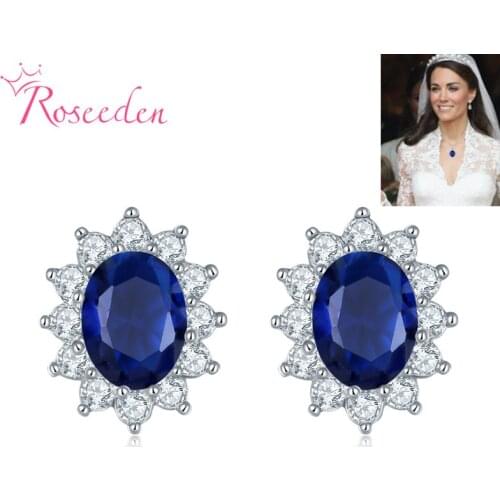 Meghan Markle Wedding earrings Jewelry Fashion CZ Rhinestone For Women round Earrings RE3422B