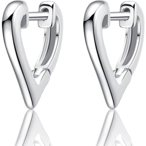 100% 925 sterling silver new fashion heart design ladies`clip earrings women jewelry female birthday gift drop shipping cheap