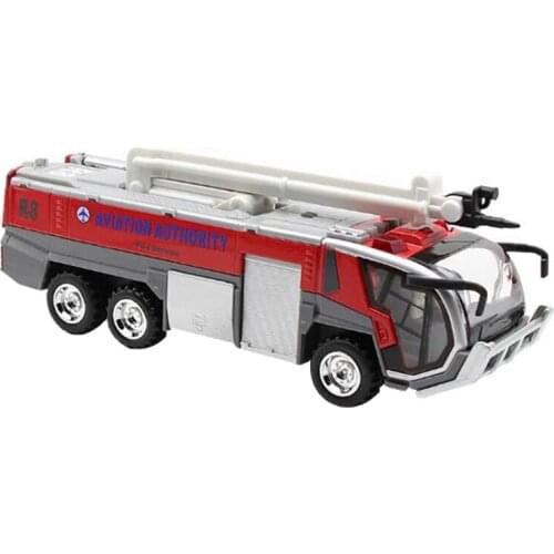 1:32 Airport Fire Truck Fire Engine Electric Die-Cast Engineering Vehicles Car Model Toy with Sound Light Pull Back Gifts