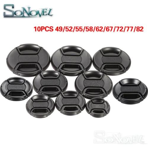 10pcs 40.5mm/49mm/52mm/55mm/58mm/62mm/67mm/72mm/77mm/82mm Snap-on Front Lens Cap For Nikon Canon Sony Olympus Pentax Fuji Sigma