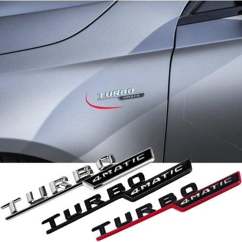 2pcs TURBO 4MATIC Side Fender Sticker For Mercedes Benz AMG A B C E S G Class CLA CLK GLA GLB GLC GLE GLK GLS GT Car Styling