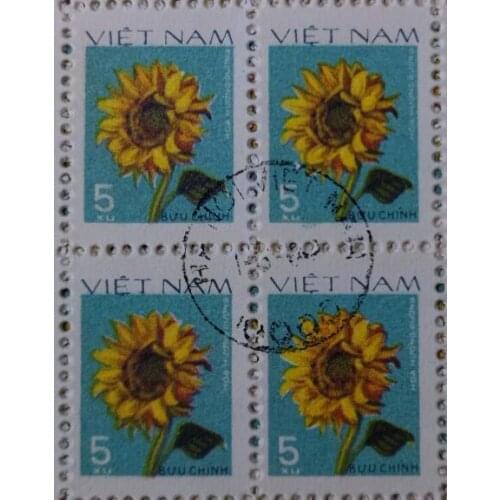 4PCS Vietnam flowers and plants ， Post Stamps Postage Collection