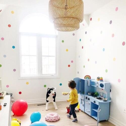 72pcs/set Colorful Dots Water Color Circle DIY Wall Sticker Funny for Children Room Nursery Decor Wallpaper Home Window Decals