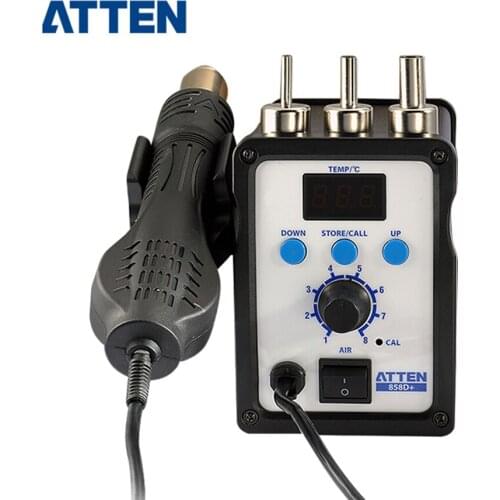 ATTEN AT858D+ 700W 220V 500 Degree Hot Air Rework Station Thermoregul LED Heat Gun Blow Dryer for BGA IC Desoldering Tool
