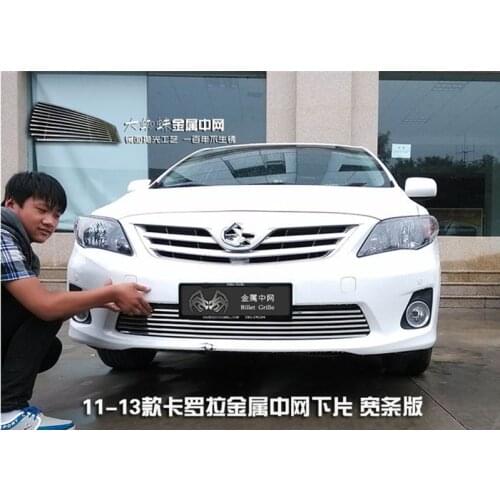 Free shipping For toyota corolla 2011-2013 High-quality aluminum alloy Front Grille Around Trim Racing Grills Trim Car-styling