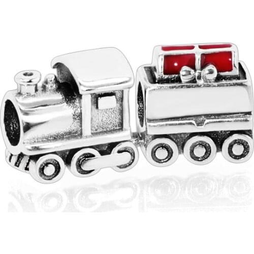 Universal Women gift Fashion Jewelry 925 Sterling Silver Beads Christmas gift train Fit Original Pandora Bracelets DIY Gift