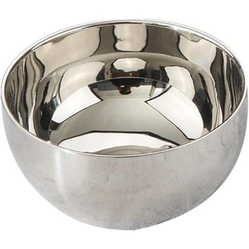 304 Stainless Steel Double-Layer Insulation Bowl Household Rice Bowl Soup Bowl Thickened Light Bowl Hotel Golden Rice Bowl