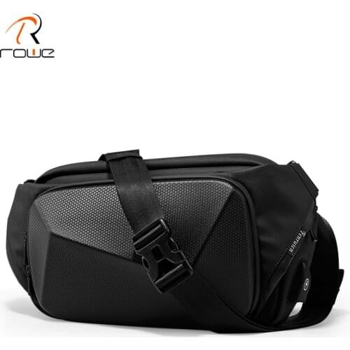 Rowe 2020 New Fashion Men Shoulder Bag Multifunction Crossbody Bag For Men Waterproof USB Charging Chest Bags Fit 9.7 Inch iPad
