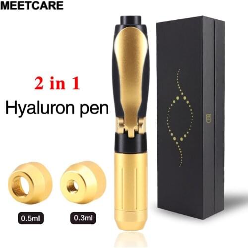 2 in 1 High Pressure Meso Injection Gun For Anti Wrinkle Lip Lifting Hyaluron Pen 0.3ml&0.5ml Head Nebulizer Atomizer Tattoo Tip