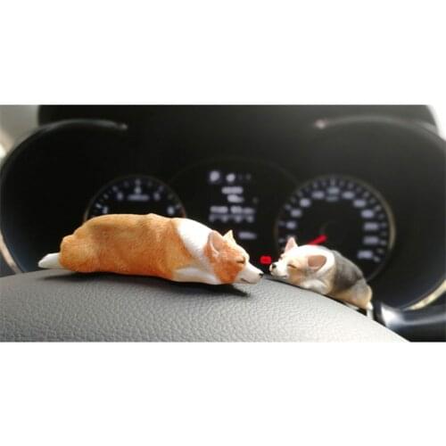 Mr.Z Sleeping mini Dog simulation animal model toy For car indoor decoration model toy gift collet Furniture Decoration Display