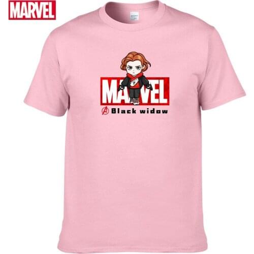 Marvel The Avengers Black Widow T-shirt Comfortable Breathable 100% cotton Fashion clothes for teens Anime t-shirts Summer #136