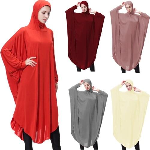 Muslim Abaya Jilbab Women Garment Prayer Dress Long Hijab Maxi Clothes Ramadan Worship Islamic Dubai Overhead Middle Elast Burka