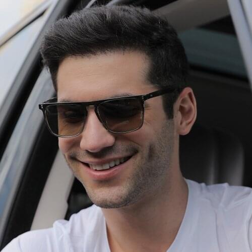 2020 Mens Polarized Photochromic Sunglasses, Stylish Square Driving Sun glasses Night Vision Color-Changing Goggles S193