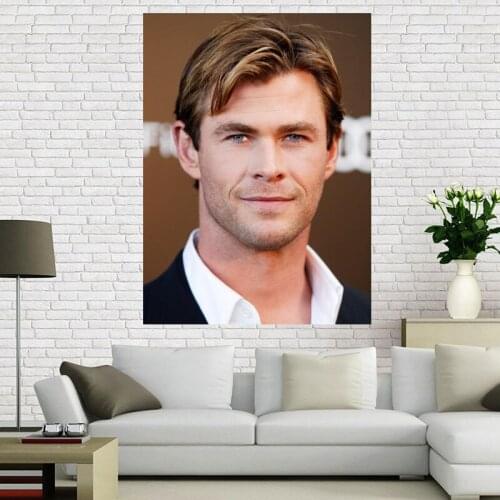 Custom Chris Hemsworth Poster Wall For Living Room Art Poster Decoration Canvas Fabric Cloth No Frame Morden Home Decor A12.2