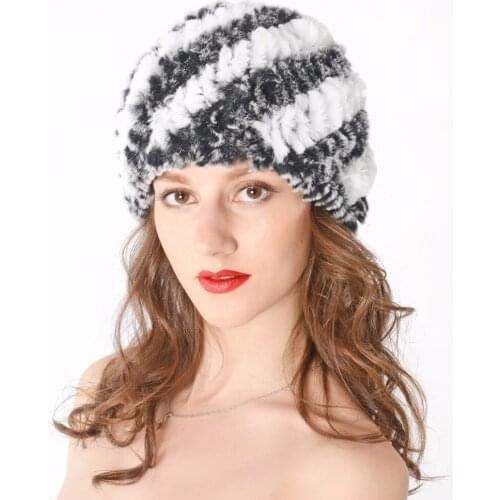 New HOT SELL Womens Fashion Real Knitted Rex Rabbit Fur Hats Lady Winter Warm Charm Beanies Caps Free Shipping TBNT536