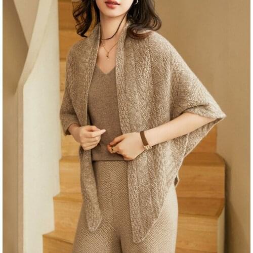 New Arrival Autumn Winter Knit Women Scarf Solid 100% Goat Cashmere Poncho Warm Fashion Capes Lady High Quality Scarves