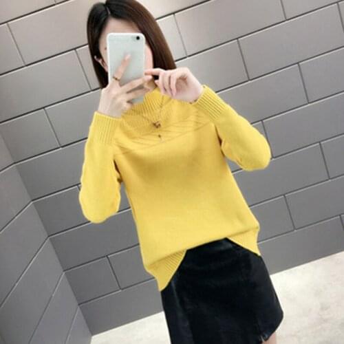 Half Turtleneck Pullover Sweater Womens Thick Loose Tops 2020 New Autumn/Winter Korean Long sleeve Shirt Sweaters Female
