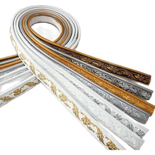 5M Self-Adhesive PVC Wall Stickers Flexible edging strip Skirting Home TV Backgrounds Door Frame line plaster ceiling decoration