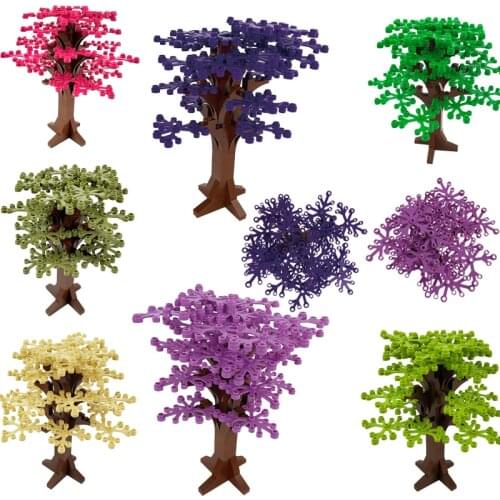 City Series Trees Decoration Things Toys For Children Colorful Educational Cities Compatible DIY Building Blocks Accessories Toy