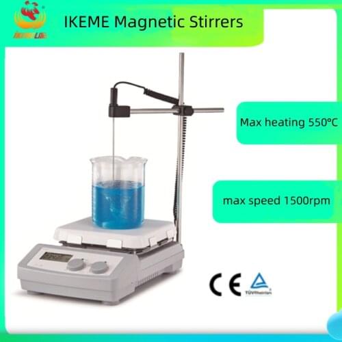 LED Digital 550°C Heating Magnetic Stirrer Glass Ceramic Square Hotplate Magnetic Mixer With Stir Bar