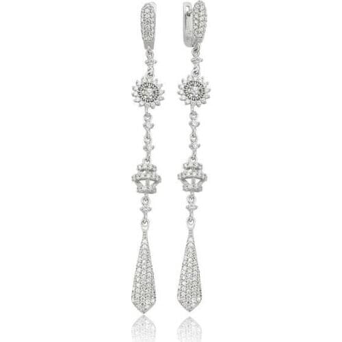 Tevuli 925 Sterling Silver Cubic Zirconia Dangle Earrings